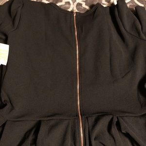 LuLaRoe Noir Amelia dress - rose gold zipper!!!